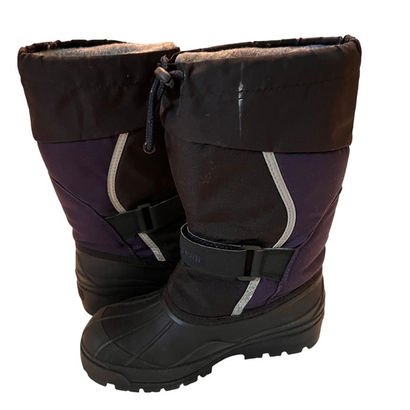 LL Bean Kids Snow Boots Black/purple Winter Cold Weather Insulated Buckle‎ - Picture 6 of 16